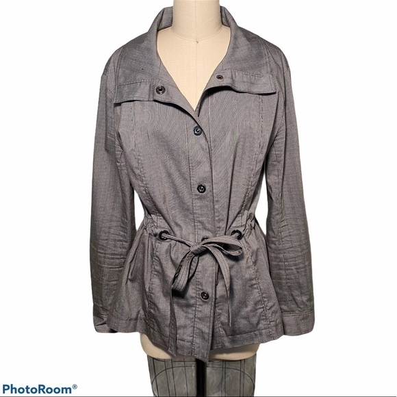 Lafayette 148 anorak belted lightweight utility belted cinched waist wrap jac… - Picture 2 of 12